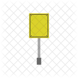 Yellow road sign  Icon