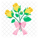 Rose Cartoon Rose Stickers Blooming Flowers Icon