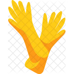 Yellow Rubber Gloves  Icon