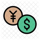 Yen And Dolllar Coin  Icon