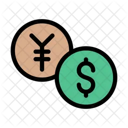 Yen And Dolllar Coin  Icon