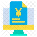 Monitor Yen Document Finance Document Icon