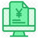 Monitor Yen Document Finance Document Icon
