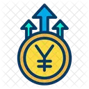 Yen Wachstum Unternehmenswachstum Geldmengenwachstum Symbol