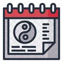 Yin Yang Data Horario Ícone