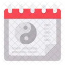 Yin Yang Data Horario Ícone
