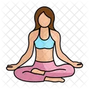 Meditation Female Exercise Icon