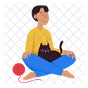 Yoga Boy Meditation Icon