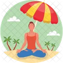 Yoga At Beach  Icon