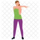 Fille Exercant Astuces De Fitness Exercice Corporel Icône