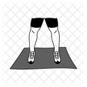 Black Monochrome Foot Landing On A Yoga Mat Illustration Yoga Mat Exercise Icon