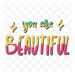 You are beautiful Icon - Download in Sticker Style