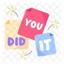 You Did It Sticky Papers Typography Letters Icon