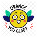 You Glad Smiling Orange Fruit Icon
