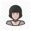 Young Girl Stripes Avatar Icon