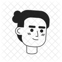 Young latino man with bun  아이콘