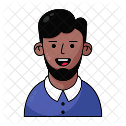 Young Man Icon - Download in Colored Outline Style