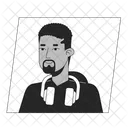 Young man with headphones  アイコン