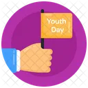 Handheld Flag Youth Day Flag Banner Icon