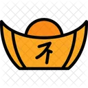 Yuanbao Boat Shaped Gold Ancient Currency Icône