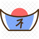 Yuanbao Boat Shaped Gold Ancient Currency Icône
