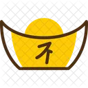 Yuanbao Boat Shaped Gold Ancient Currency Icône