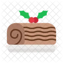 Yule Log Cake Dessert Icon
