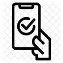 Zahlung Genehmigt Handy Verifiziert Telefon Verifiziert Symbol