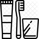 Zahne Putzen Zahnburste Zahnpasta Symbol