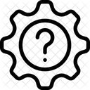 Zahnrad mit Fragezeichen  Symbol