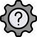 Zahnrad mit Fragezeichen  Symbol
