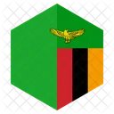 Zambia Flag Hexagon Icon