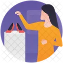 Compras De Zapatos Compra De Calzado Vendedora De Zapatos Icon