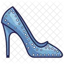 Zapatos de mujer azules con adornos de cristal  Icono