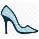 Zapatos de mujer con tacón de plumas azules  Icono