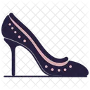 Zapatos de mujer con tacón de plumas negros  Icono