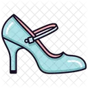 Zapatos de tacón con tira en T azules para mujer Icono