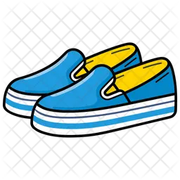Zapatos sin cordones con cielos azules  Icono