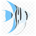 Zebra Blue Angelfish Sea Creature Animal Icon