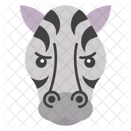 Zebra Face Emoji Icon
