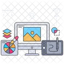 Zeichentisch Stifttablett Digitalisierer Symbol