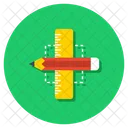 Zeichenwerkzeug Lineal Massstab Icon