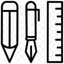 Zeichenwerkzeuge Bleistift Massstab Symbol