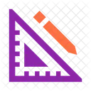 Zeichnung Bleistift Dreieckiges Lineal Symbol