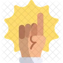 Zeigefinger Handbewegung Jubeln Symbol