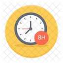 Timer Uhr 8 Stunden Betrieb Symbol