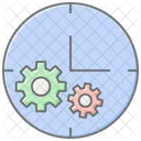 Zeitmanagement Lineares Farbsymbol Icon