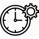 Zeitmanagement Uhr Zahnrad Symbol