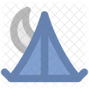 Zelt Haus Nacht Symbol