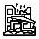 Zerstort Landschaft Strahlung Symbol